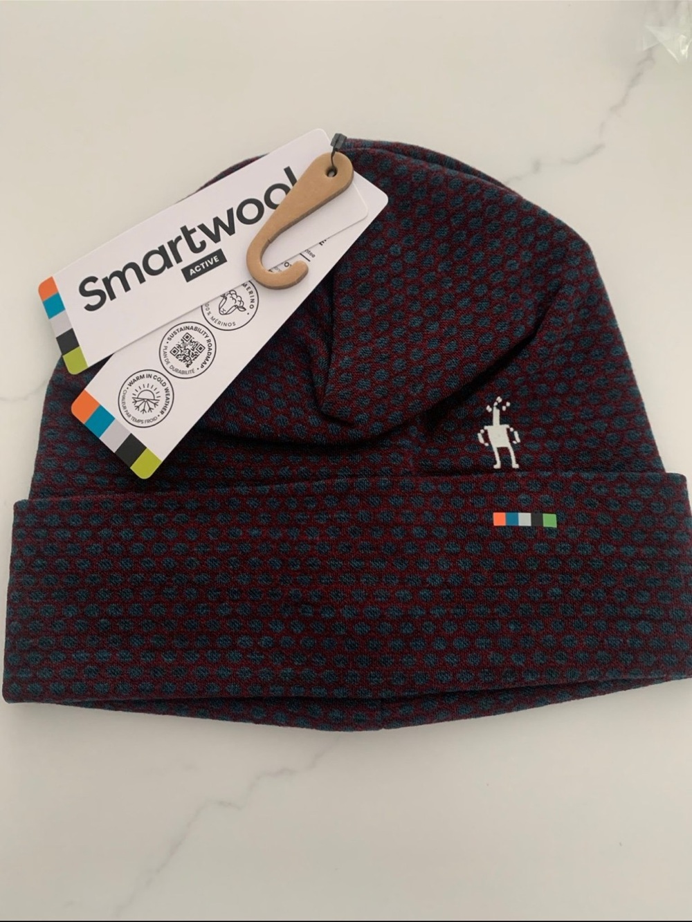 Smartwool Merino Wool Reversible Thermal Cuff Beanie Black Cherry NWT